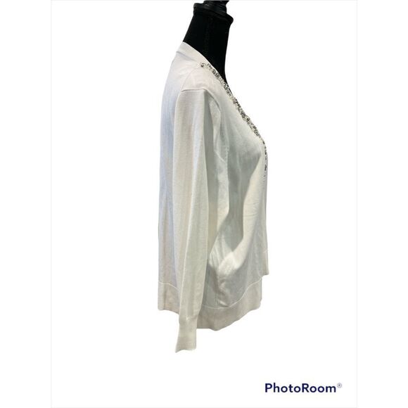 Beaded Button Down Cardigan Sweater by Dressbarn - Picture 2 of 7